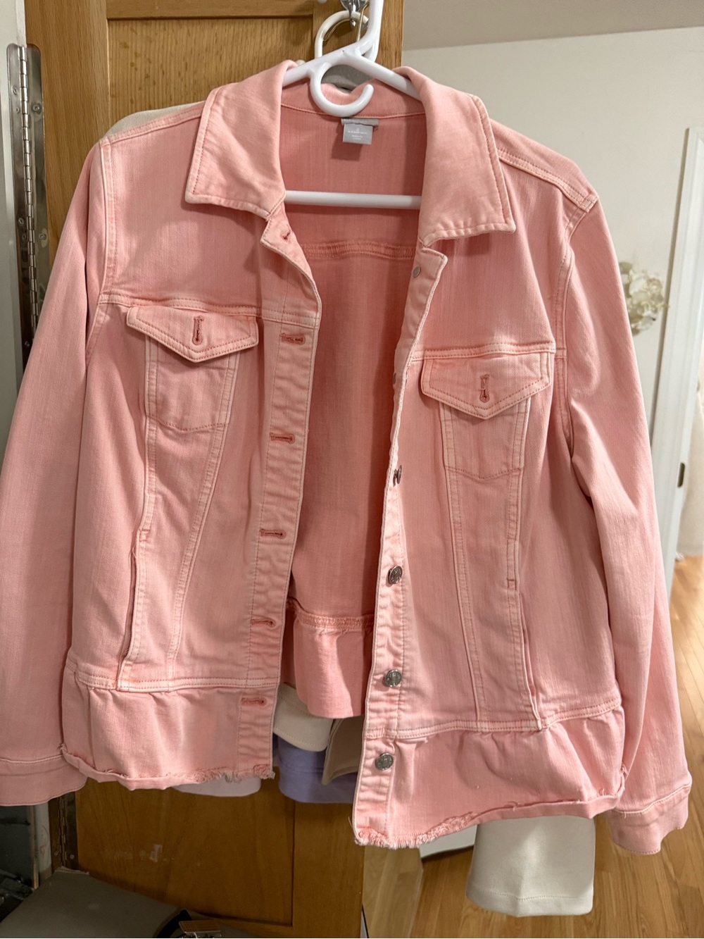 Chico's Soft Pink Denim Jacket